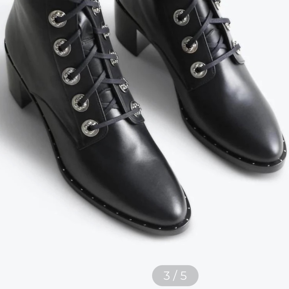 Freda Salvador Black Leather Ace Combat Lace-Up Boots